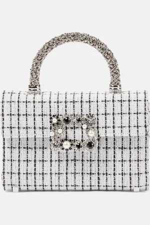 Roger Vivier Sac Envelope Flower Jewel en tweed