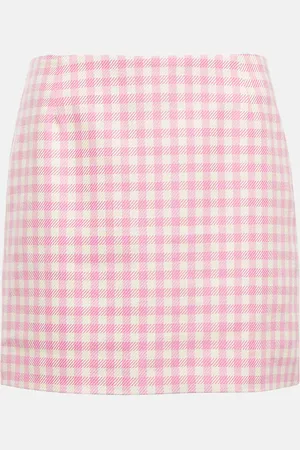 Ami Mini-jupe en coton et laine à carreaux