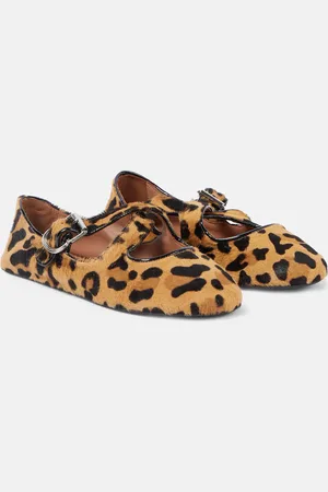 Alaïa Alaïa Ballerine en cuir façon poulain à motif léopard
