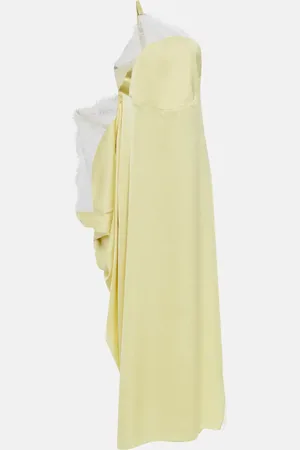 J.W.Anderson Robe longue en satin et dentelle