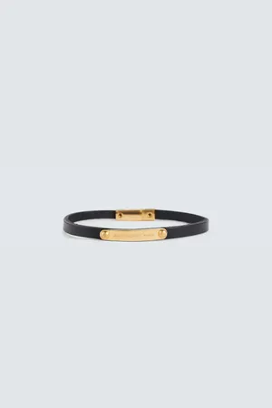 Saint Laurent Bracelet en cuir à logo