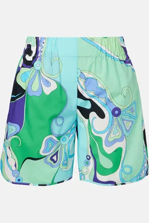 Puccini Short Orchidee imprimé à taille haute en coton
