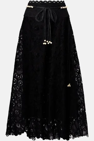 ZIMMERMANN Jupe midi Rhiannon brodée en coton