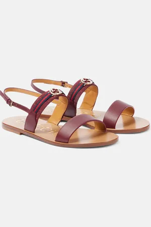 Gucci Sandales Interlocking G Web Stripe en cuir
