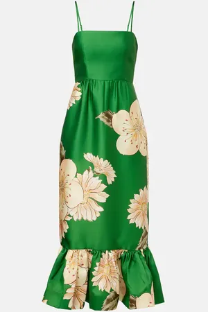 ALÉMAIS Alémais Robe midi Sage à fleurs