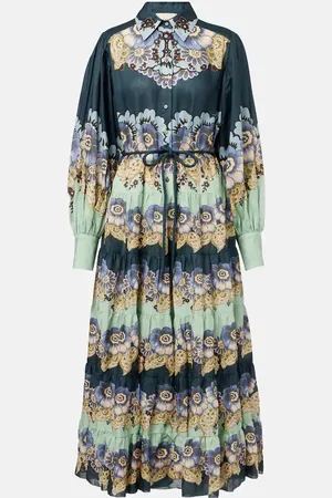 ALÉMAIS Alémais Robe chemise Madalena en ramie à fleurs