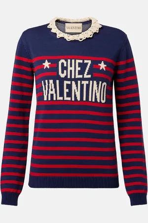 VALENTINO Pull Chez rayé en coton