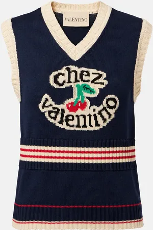 VALENTINO Pull sans manches Chez en coton