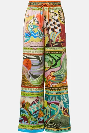 ALÉMAIS Alémais Pantalon ample Lucky Pace imprimé en soie