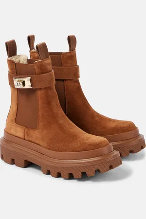 Dolce & Gabbana Bottines en daim et shearling