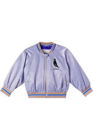 Mini Rodini Veste bomber brodée en satin à logo