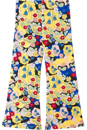 Mini Rodini Pantalon flare en coton mélangé à fleurs