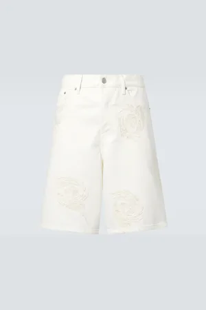 DRIES VAN NOTEN Bermuda brodé en jean