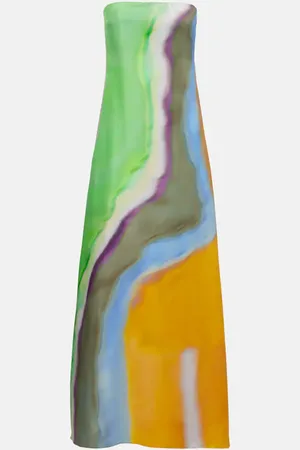 CHRISTOPHER ESBER Robe longue imprimée en satin de soie