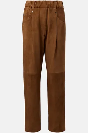Brunello Cucinelli Pantalon droit en daim