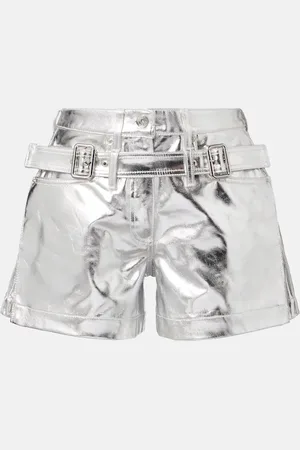 Paco rabanne Short à taille haute en coton métallisé