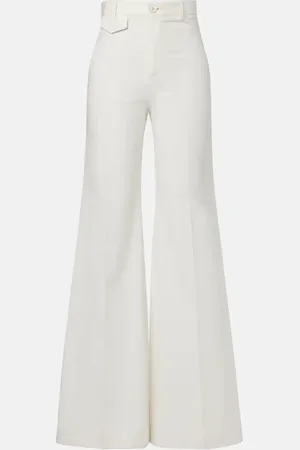 Chloé Chloé Pantalon évasé à taille haute en coton