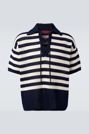Gucci Polo rayé en crochet de coton