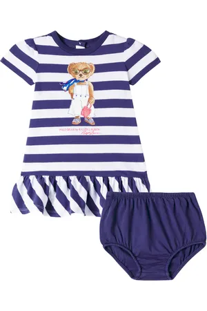 Ralph Lauren Bébé – Set robe et culotte bloomer Polo Bear en coton