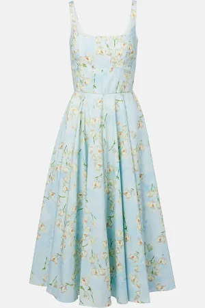 EMILIA WICKSTEAD Robe midi Mona en coton à fleurs