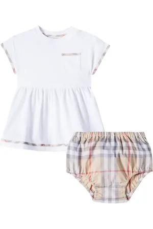 Burberry Bébé – Set robe et culotte bloomer en coton