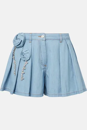 AREA Short en jean à fleurs