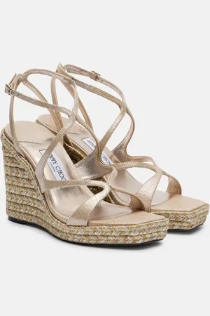 Jimmy Choo Chaussures compensées Ayla 110 en cuir métallisé