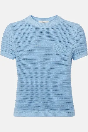 Chloé Chloé T-shirt brodé en crochet de coton