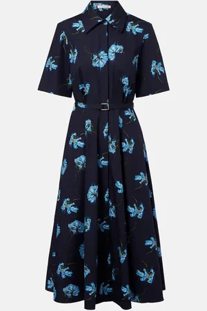 EMILIA WICKSTEAD Robe chemise en coton à fleurs