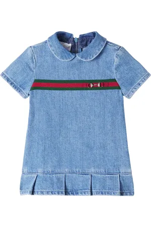 Gucci Bébé – Robe Horsebit Web Stripe en jean