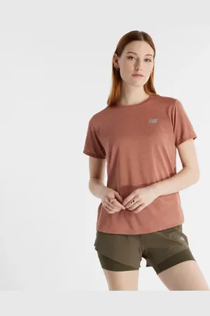 New Balance Femme Athletics T-Shirt en , Poly Knit, Taille L