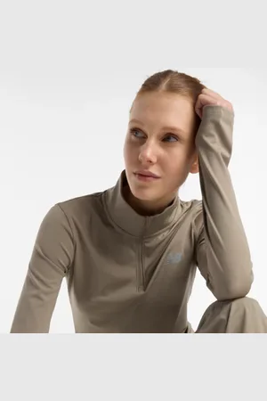 New Balance Femme Script Quarter Zip en , Polytissé, Taille L