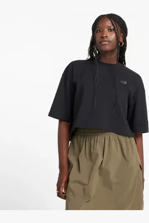 New Balance Femme Logo Oversized Jersey T-Shirt en , de coton, Taille L