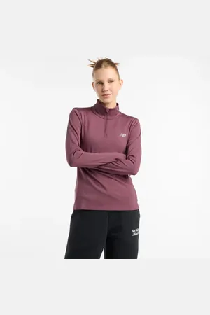 New Balance Femme Script Quarter Zip en , Polytissé, Taille L