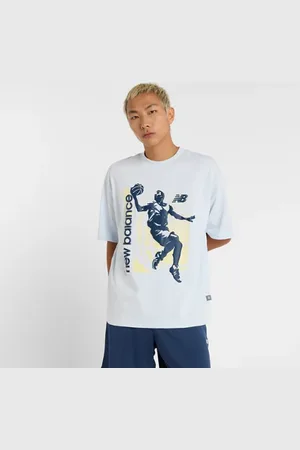 New Balance Homme Hoops Graphic Vintage T-Shirt en , Poly Knit, Taille 2XL