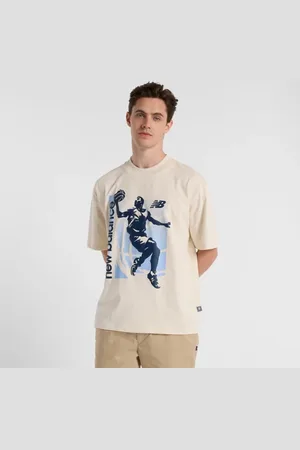 New Balance Homme Hoops Graphic Vintage T-Shirt en , Poly Knit, Taille 2XL