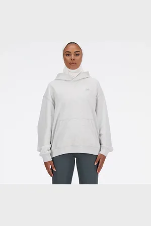New Balance Femme Athletics French Terry Hoodie en , Coton Fleece, Taille L