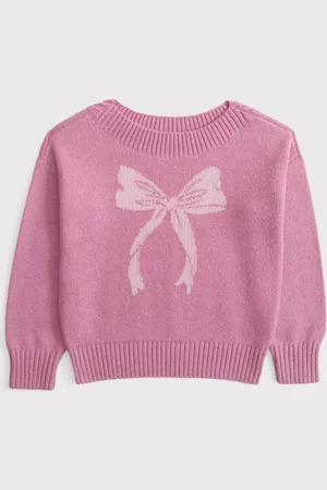 Abercrombie & Fitch Bows Intarsia Knitted Jumper With Slash Neck17années