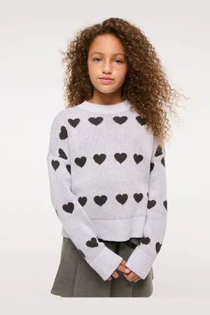 Abercrombie & Fitch Grey Heart Knitted Jumper7 - 8 ans (122 - 128cm)