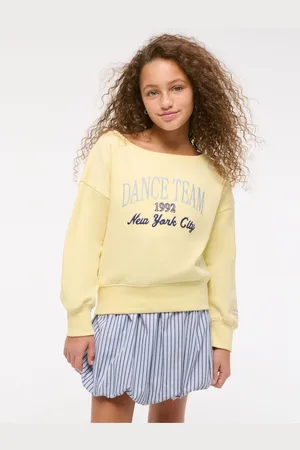 Abercrombie & Fitch Off Shoulder Graphic Jersey Sweatshirt122128cm