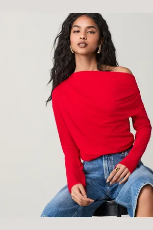 Next Off Shoulder Long Sleeve Drape Jersey Top38