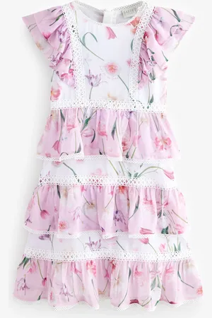 Ted Baker Pink Floral Print Tiered Midi Dress9 ans (134cm)