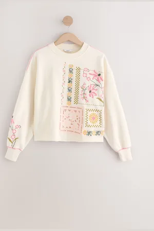 Next 100% Cotton Pretty Embroidered Graphic Crewneck SweatshirtTrès très grand