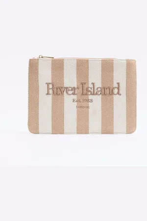 River Island Striped Beach Pouch Bagun