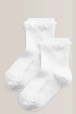 Next Lot de 2 chaussettes de cheville Volants en coton richeUK 6 - 8.5