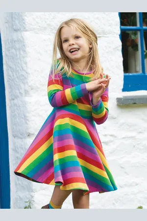 Frugi Robe patineuse en coton bio à motif arc-en-ciel1.5 - 2 ans (86 - 92cm)