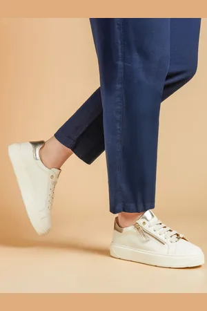 JONES BOOTMAKER Cream Paulina Chunky Leather Trainers
