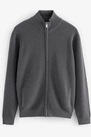 Next Coupe classique Texture 100% Coton Premium Zip Through PullS Reg
