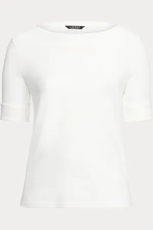 Ralph Lauren Curve Judy Boatneck Stretch Jersey Top3XL