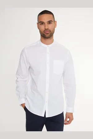 Threadbare Chemises Col Mao Lin Blend manches longuesGrand